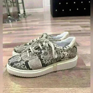 Size 38 1/2 Homers Artisan Python Snakeskin Platform Sneaker (Women)